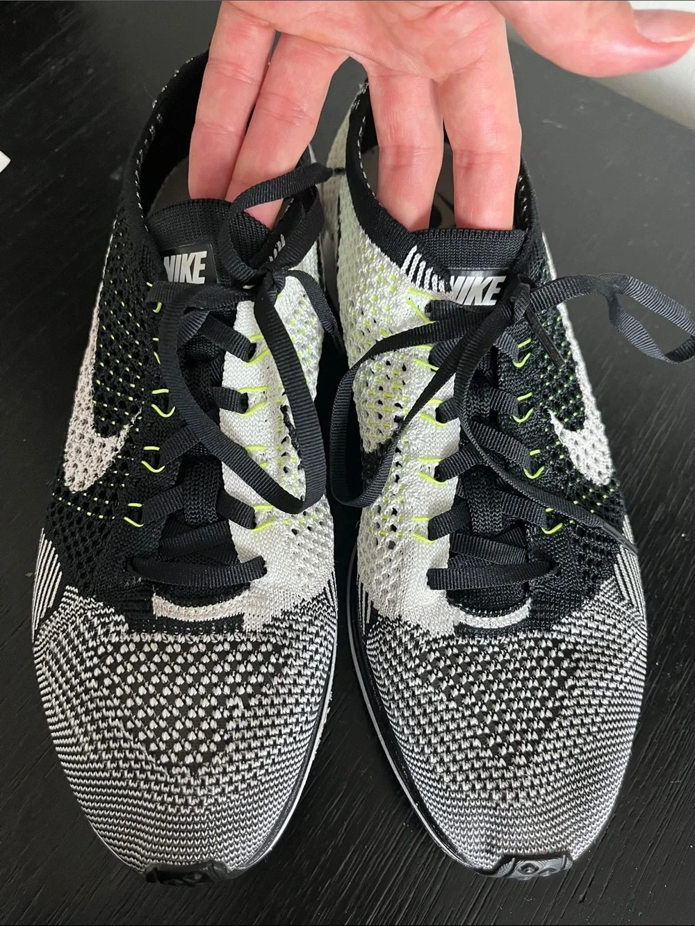Nike Flyknit Sneakers - Black, White & Neon Green